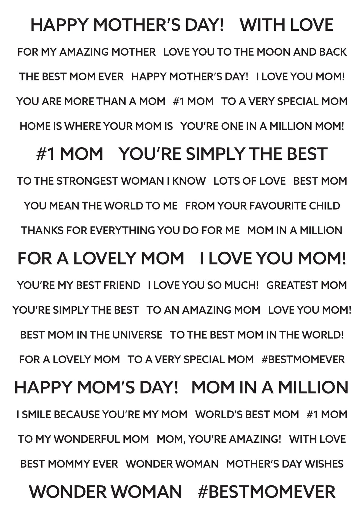 Creative Expressions Wordies Sentiment Sheets - Best Mom Pk 4 6 in x 8 in-2