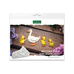 Molde de silicona de mamá pata y patitos-1