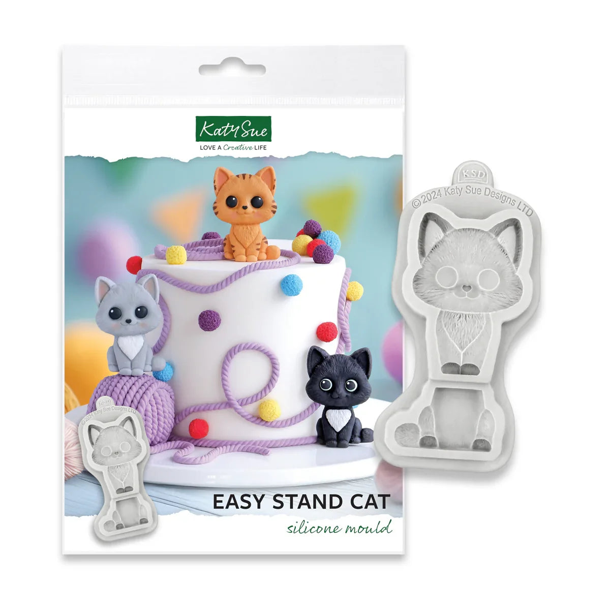 Katy Sue Easy Stand Cat Silicone Mould-2
