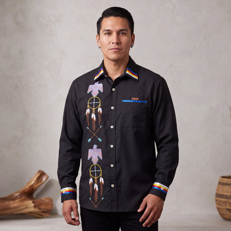 Embroidered Ribbon Shirt (Eagle)-1