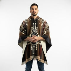 Four Winds hummingbirds Hand Made Wool Poncho-3