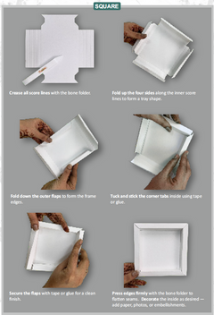 CrafTreat 3D Fold Shapes - Frames White - Square 6pcs-3