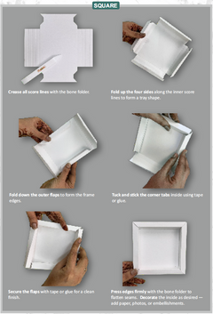CrafTreat 3D Fold Shapes - Shadow Box White - Square 4pcs-3