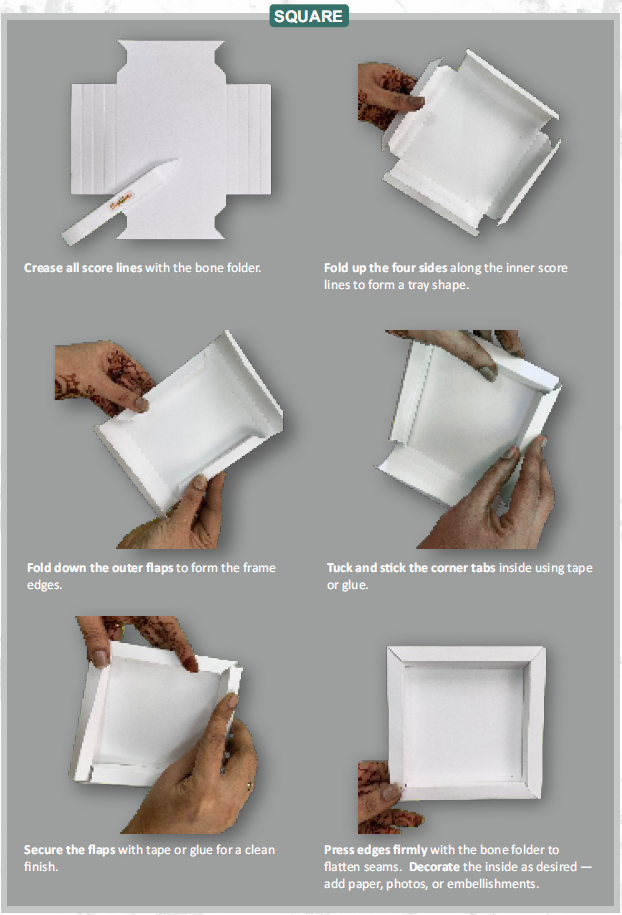 CrafTreat 3D Fold Shapes - Shadow Box White - Square 4pcs-3
