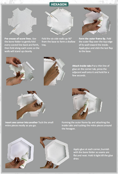 CrafTreat 3D Fold Shapes - Frames White - Hexagon 6pcs-3