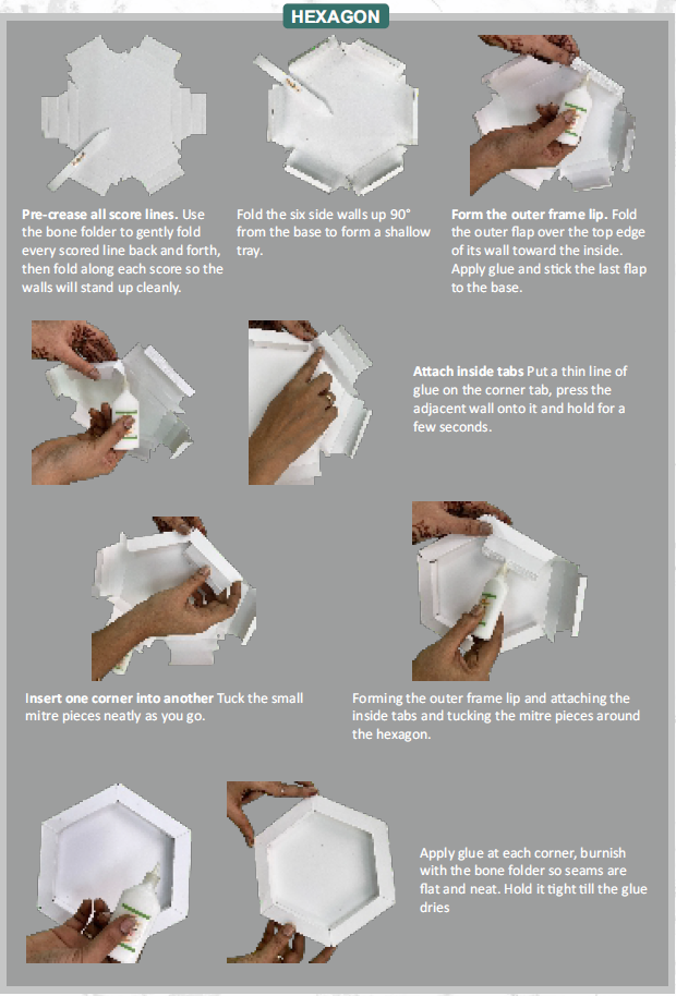CrafTreat 3D Fold Shapes - Shadow Box White - Hexagon 4pcs-3