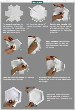 CrafTreat 3D Fold Shapes - Frames White - Hexagon Combo 4pcs-3