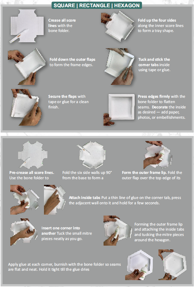 CrafTreat 3D Fold Shapes - Shadow Box White - Assorted Shapes 3pcs-5
