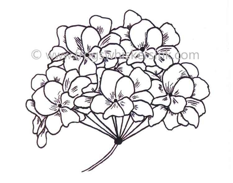 Frog's Whiskers Ink Stamps - Hydrangea Flower-1