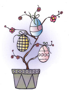 Frog's Whiskers Ink Stamp - Easter Tree Egg-1