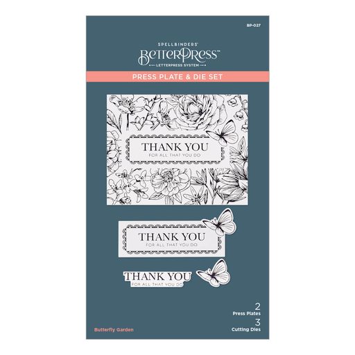 Ensemble Plaque de Pressage et Matrices Jardin de Papillons de la Collection BetterPress-1
