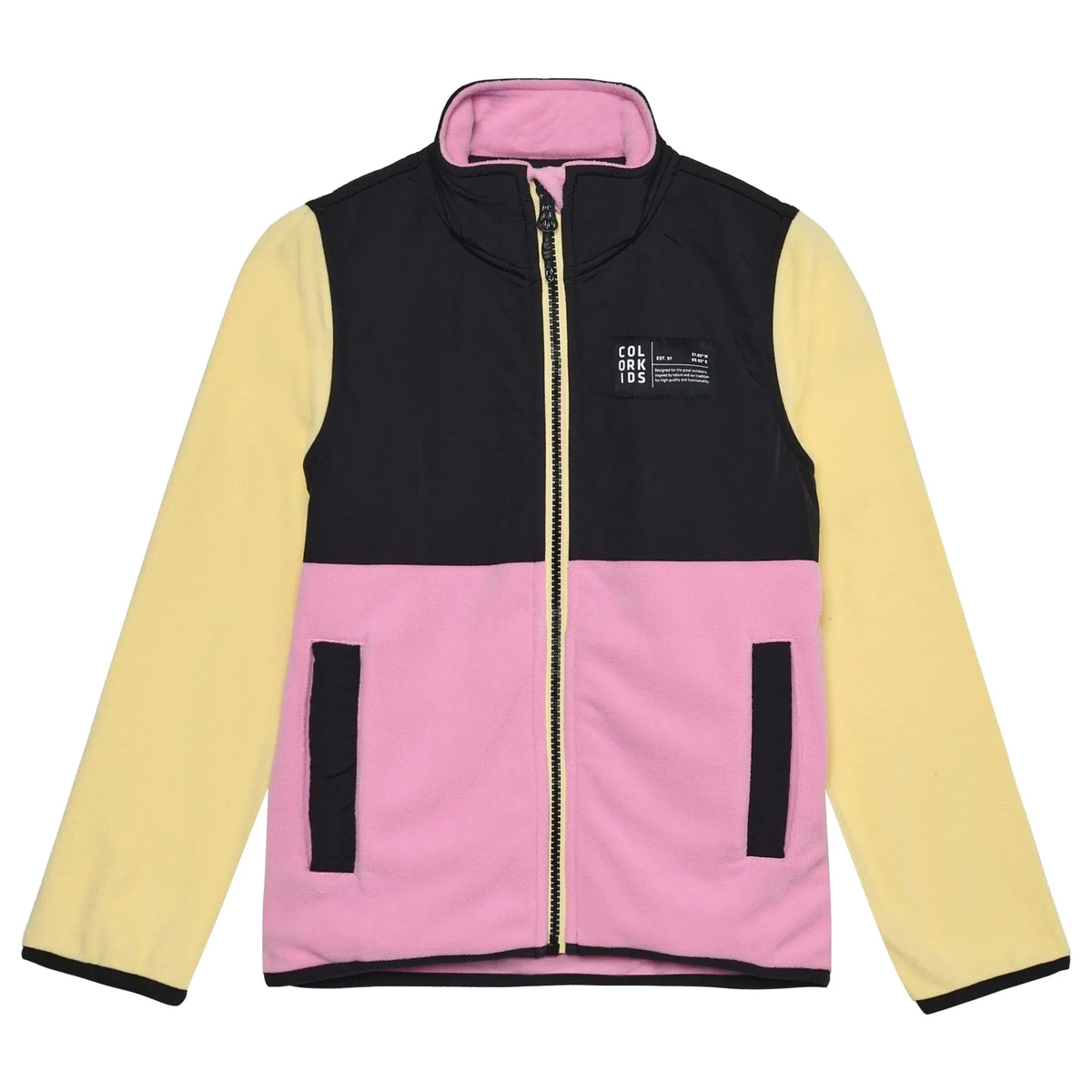 Colourblock Fleece | Pink & Yellow | Color Kids-1