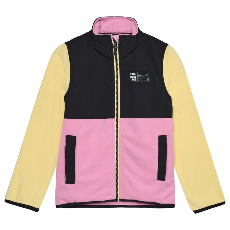 Colourblock Fleece | Pink & Yellow | Color Kids-1