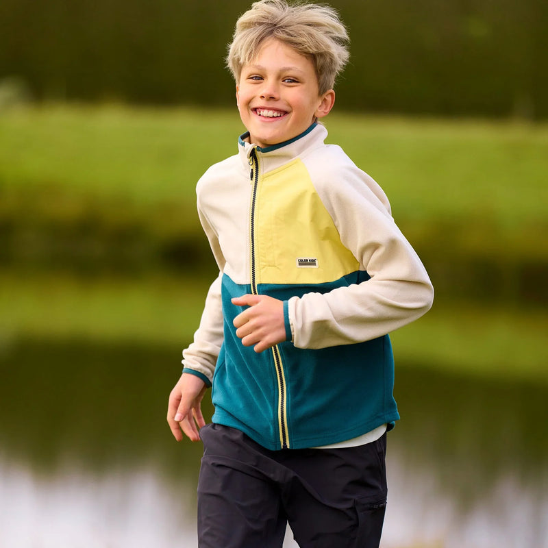 Colourblock Fleece | Yellow & Green | Color Kids-2