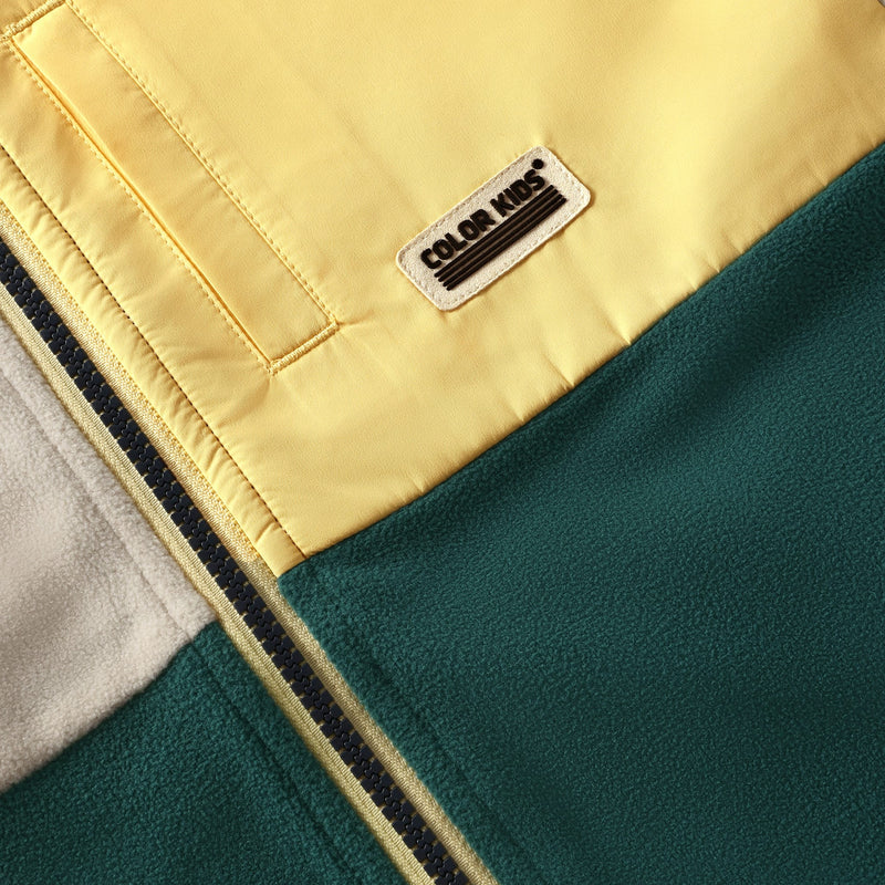 Colourblock Fleece | Yellow & Green | Color Kids-4