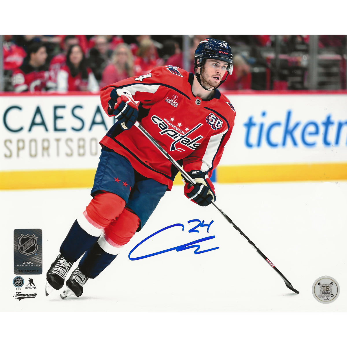 Connor McMichael Autographed Washington Capitals Head-Up 8x10 Photo-1