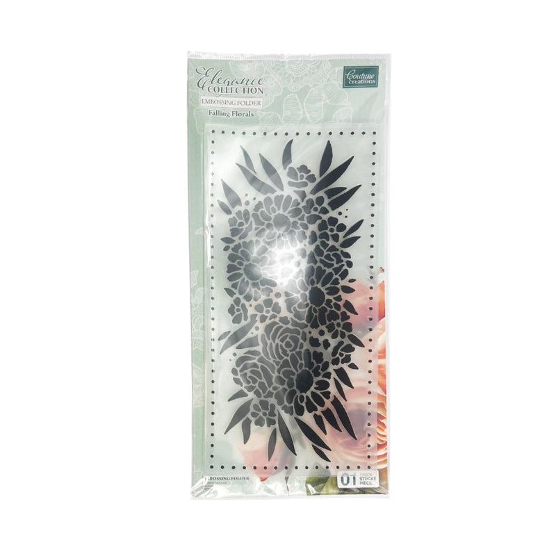 Couture Creations - Elegance Collection - Emboss Folder - DL Size - Falling Florals (1pc)-2