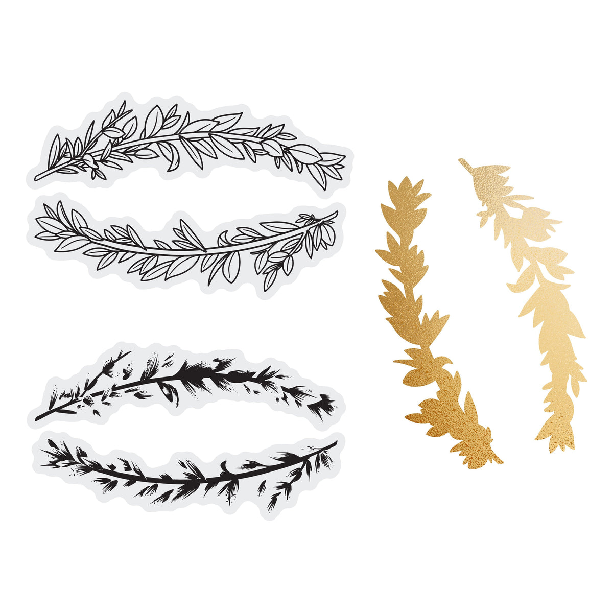 Couture Creations - Elegance Collection - Layering Stamp And Die Set - Curving Branches Mini (6pc)-1