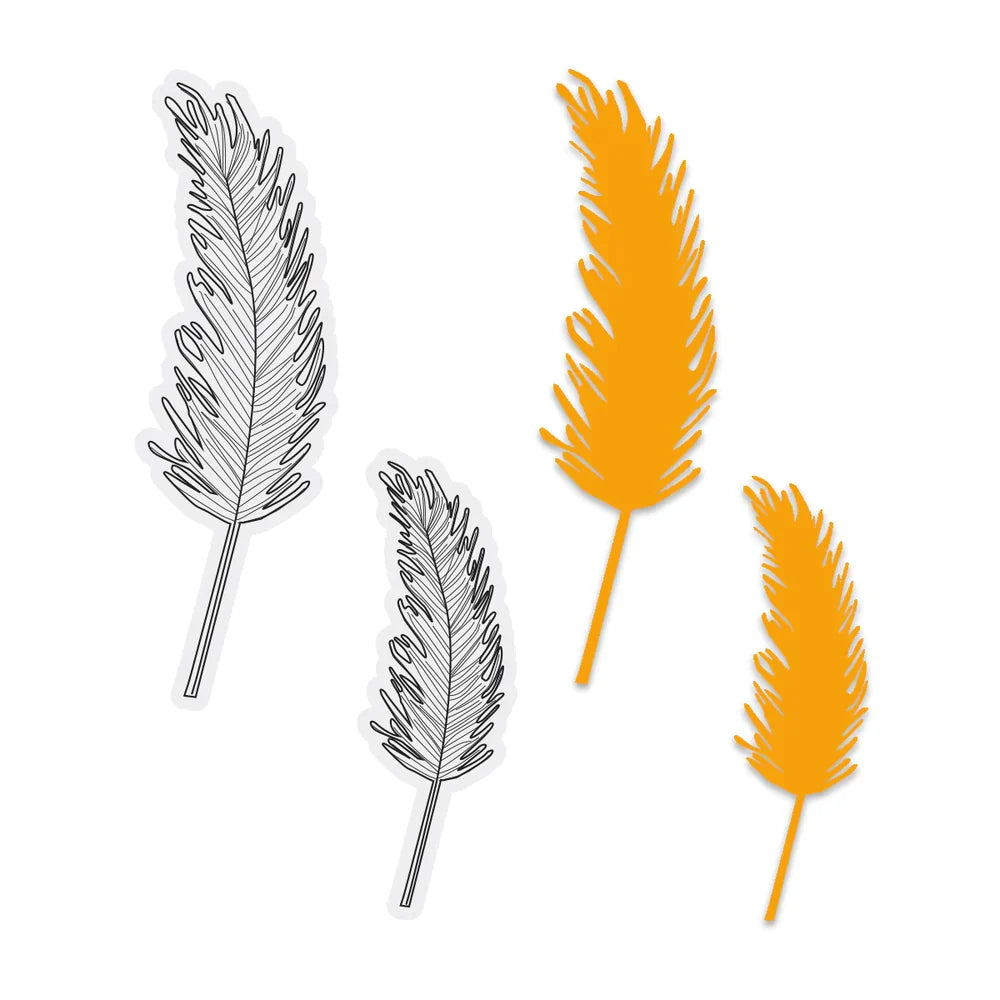 Couture Creations - Feather Stamp And Dies-1