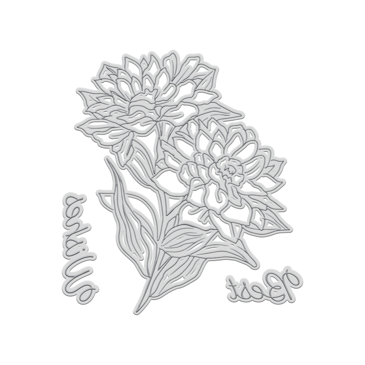 Sello de impresión GoLetterPress - Sello 2 - Flores de mejores deseos