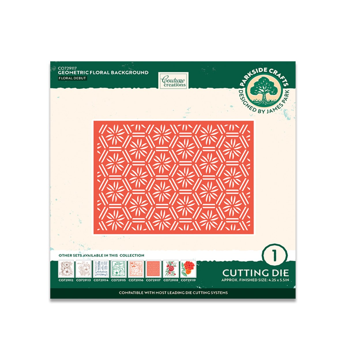 Geometric Floral Background Cutting Die Set (1pc)-1