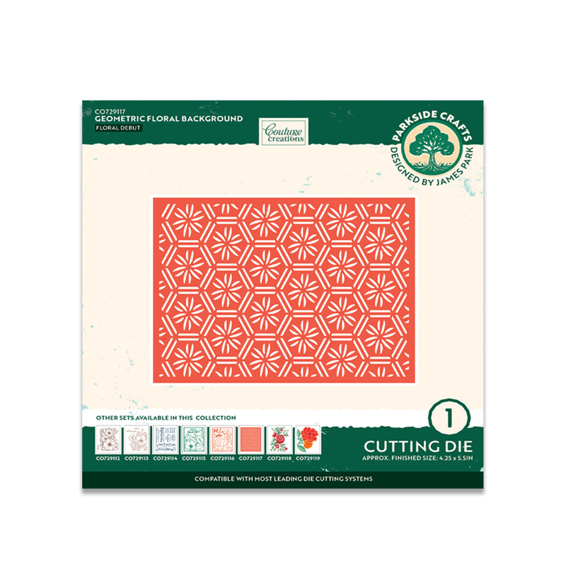 Geometric Floral Background Cutting Die Set (1pc)-1