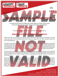 Bobby Hull Hartford Whalers Career Jersey White Edition /16-5
