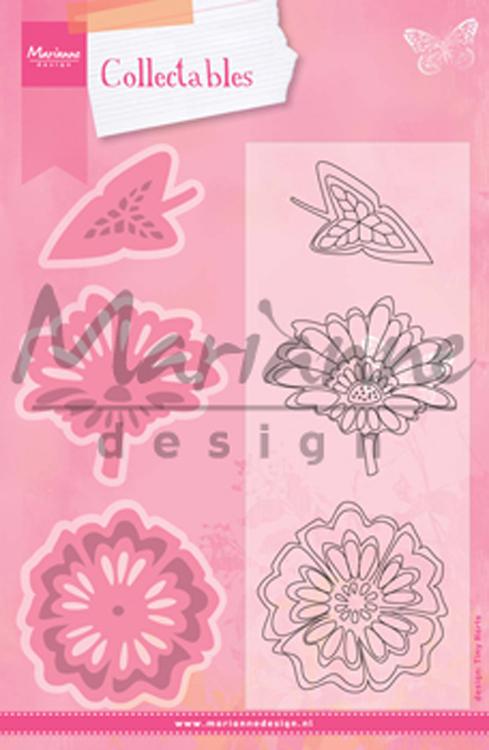 Marianne Design: Collectables Die & Stamp Set - Two Flowers-1