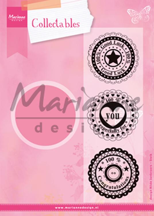 Marianne Design: Collectables Die & Stamp Set - Circle die & sentiments-1