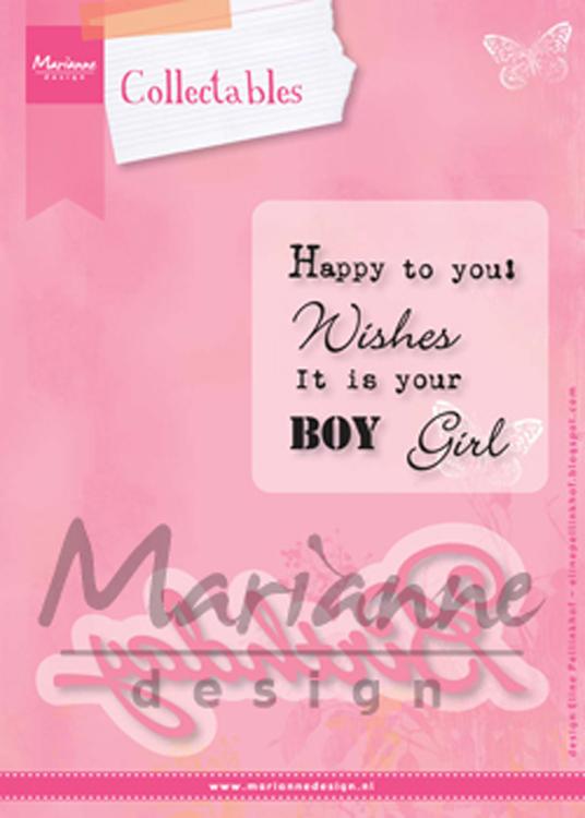 Marianne Design: Collectables Die & Stamp Set - Birthday-1