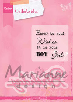 Marianne Design: Collectables Die & Stamp Set - Birthday-1