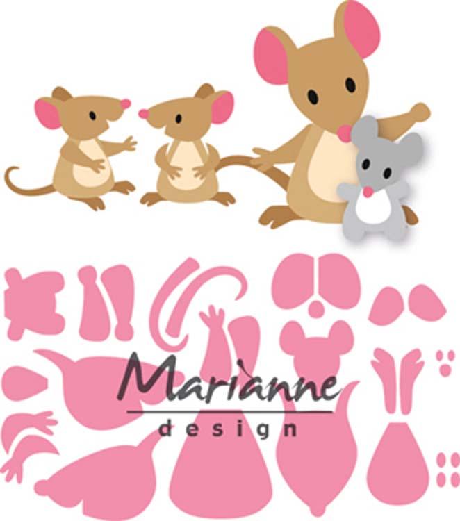 Marianne Design Collectables Eline' Mice Family-2