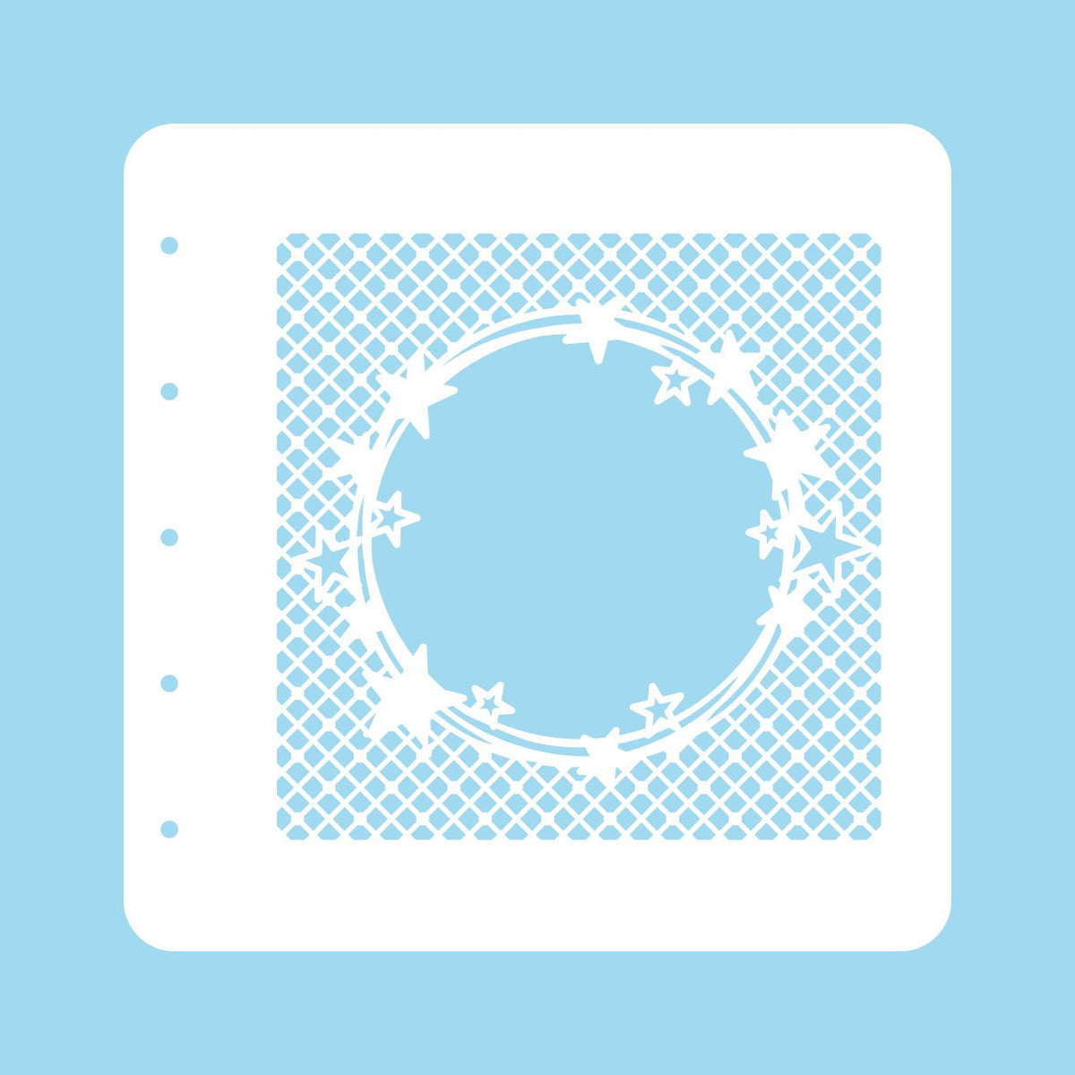 Stencil A6 For Magnetic Colour Set Christmas Time Stars in Strangled Circles-1