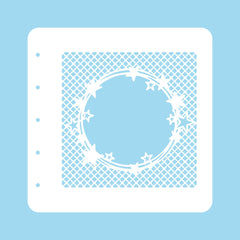 Stencil A6 For Magnetic Colour Set Christmas Time Stars in Strangled Circles-1