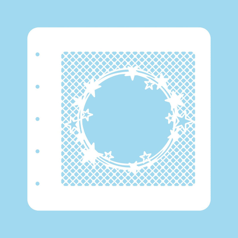 Stencil A6 For Magnetic Colour Set Christmas Time Stars in Strangled Circles-1