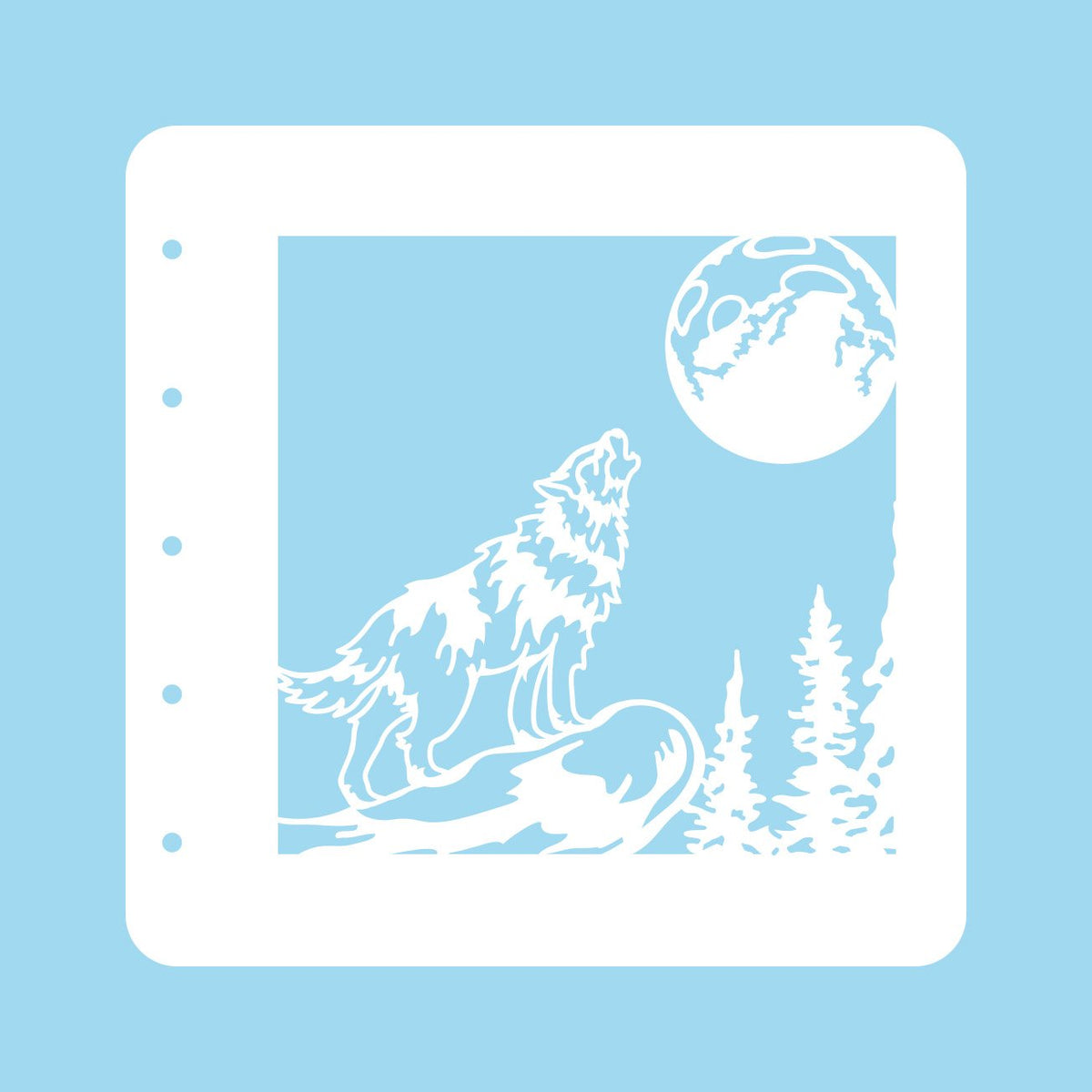 Stencil A6 For Magnetic Colour Set Christmas Time Wolf-1