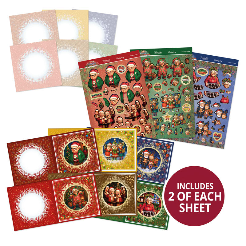 Delightful Golden Oldies Festive Fun Decoupage Card Kit-1