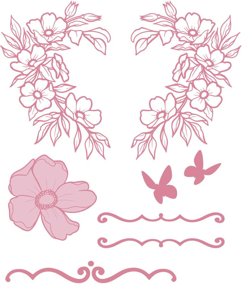 Couture Creations Wreathed Florals Stamp Set-1