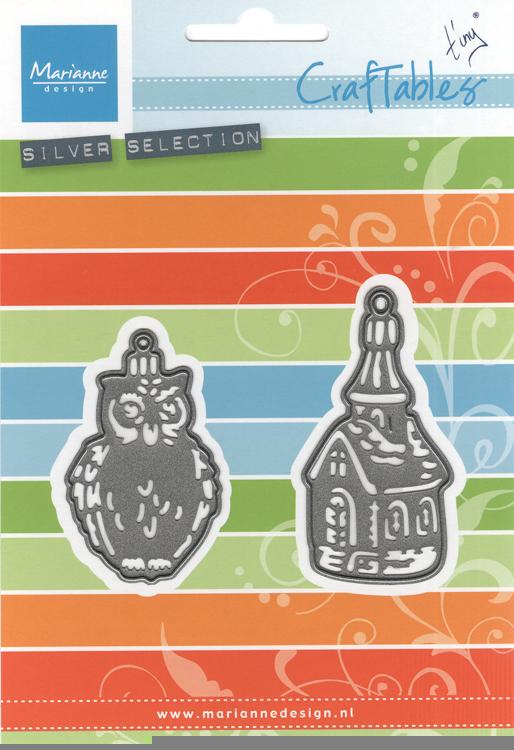 Marianne Design: Craftables Dies - Tiny's Ornaments Church & Owl-1