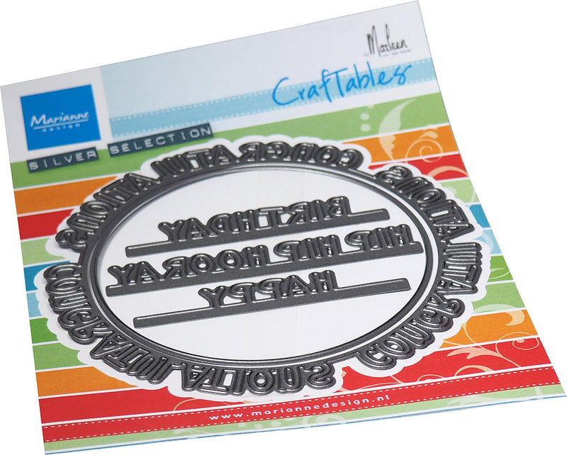 Marianne Design Craftables Die - Congratulations Circle By Marleen-1