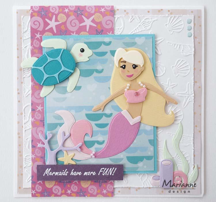 Marianne Design Clear Stamps Mermaid sentiments by Marleen-3