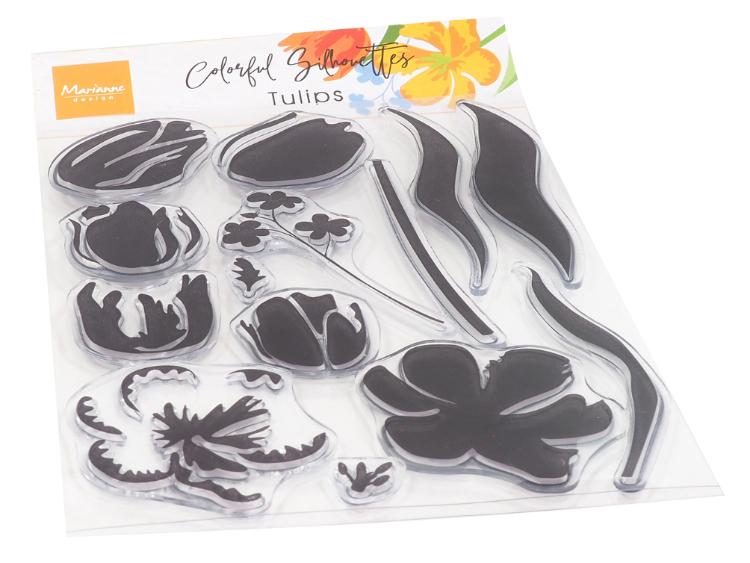 Colorful Silhouettes Tulips Clear Stamps-1