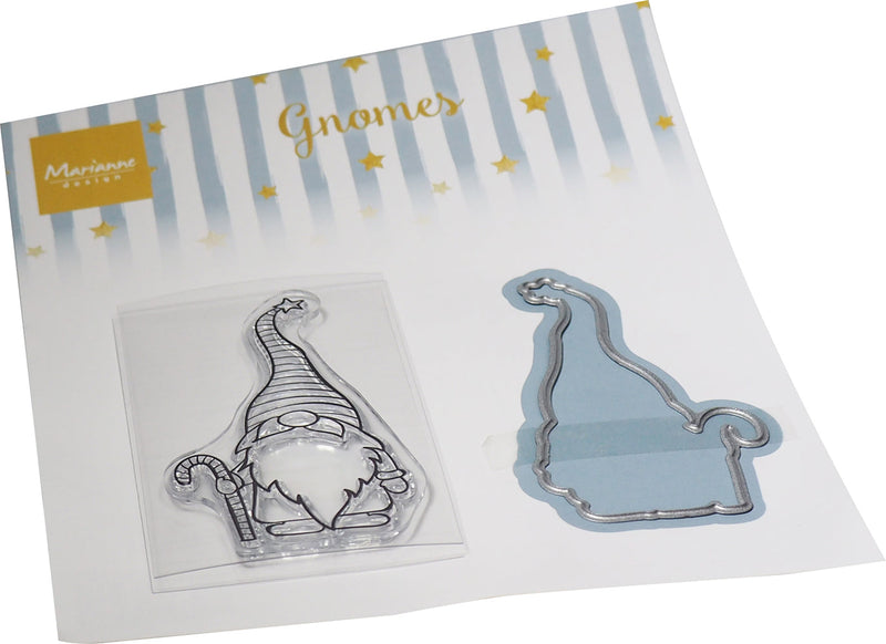 Marianne Design Clear Stamp & Die Set - Gnome & Cane-1