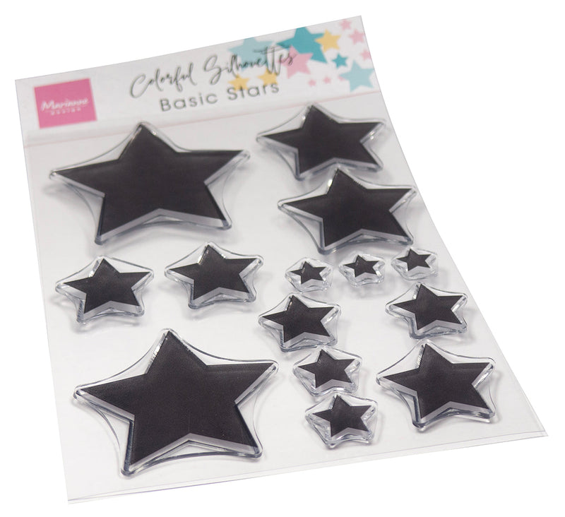 Marianne Design Clear Stamp - Silhouette Colorée - Étoiles Basiques-1