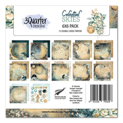 Paquete de papel Celestial Skies 6x6 de 3Quarter Designs-1