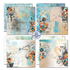 3Quarter Designs Cerulean Score 8x8 Paper Pack-2
