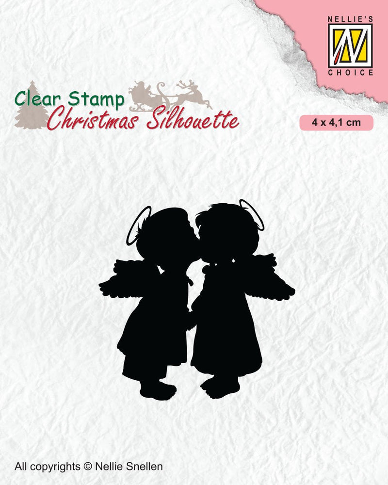 Clear Stamp Silhouette Two Kissing Angels-1