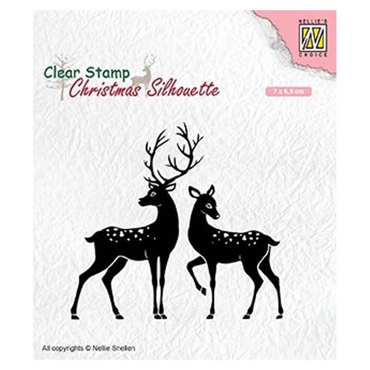 Nellie's Choice Clear Stamp Christmas Silhouette Deer-1