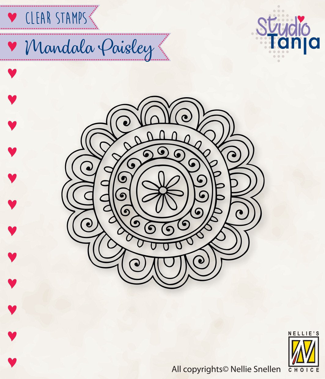 Nellie's Choice Clear Stamp Mandalas Paisley Flower-1