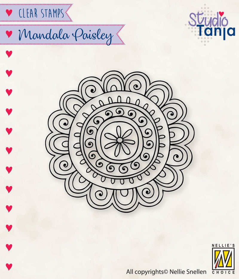 Nellie's Choice Clear Stamp Mandalas Paisley Flower-1